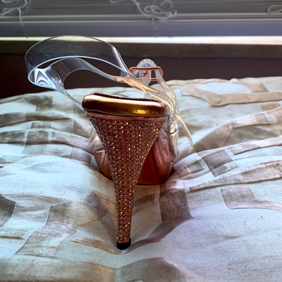 Clear fancy heel platform sandal Never Worn - Picture 2 of 5